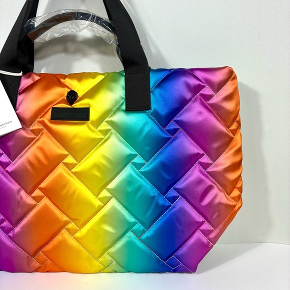 Kurt Geiger London Ombre Rainbow Quilted Shopper Bag Open Miscellaneous NWT - Picture 15 of 16
